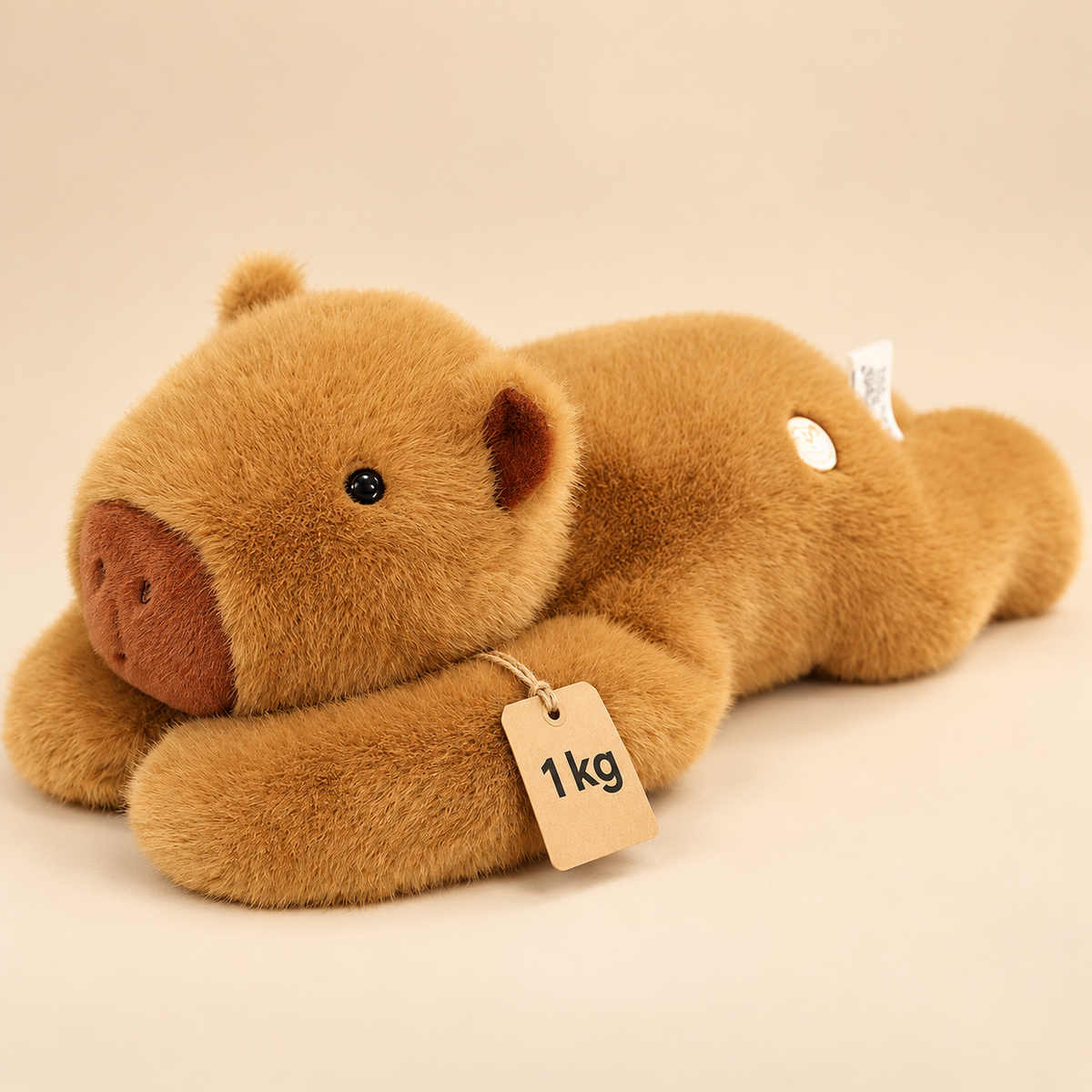 Gewichtskuscheltier Capybara 1 kg mit langen Armen – Plüsch-Capybara mit Anhänger 1 kg