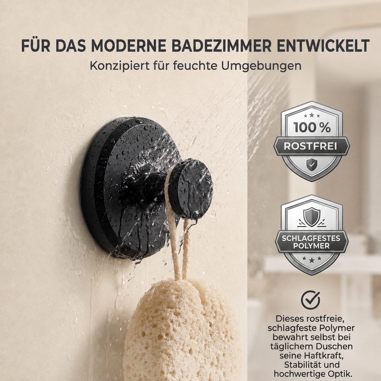 HYBAHAUS Vakuumhaken ohne Bohren – 4er-Set