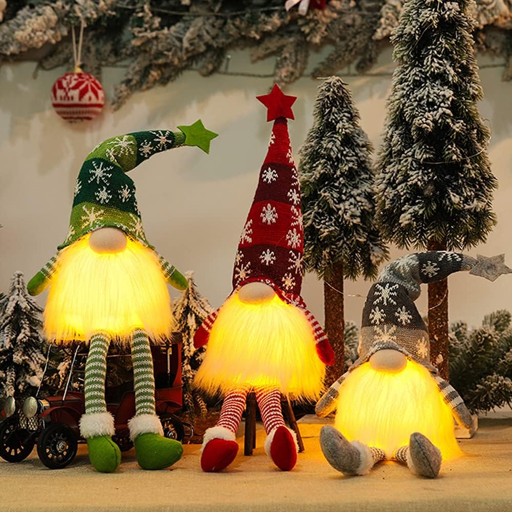 Leuchtwichtel mit LED – 3er-Set mit warmem Licht