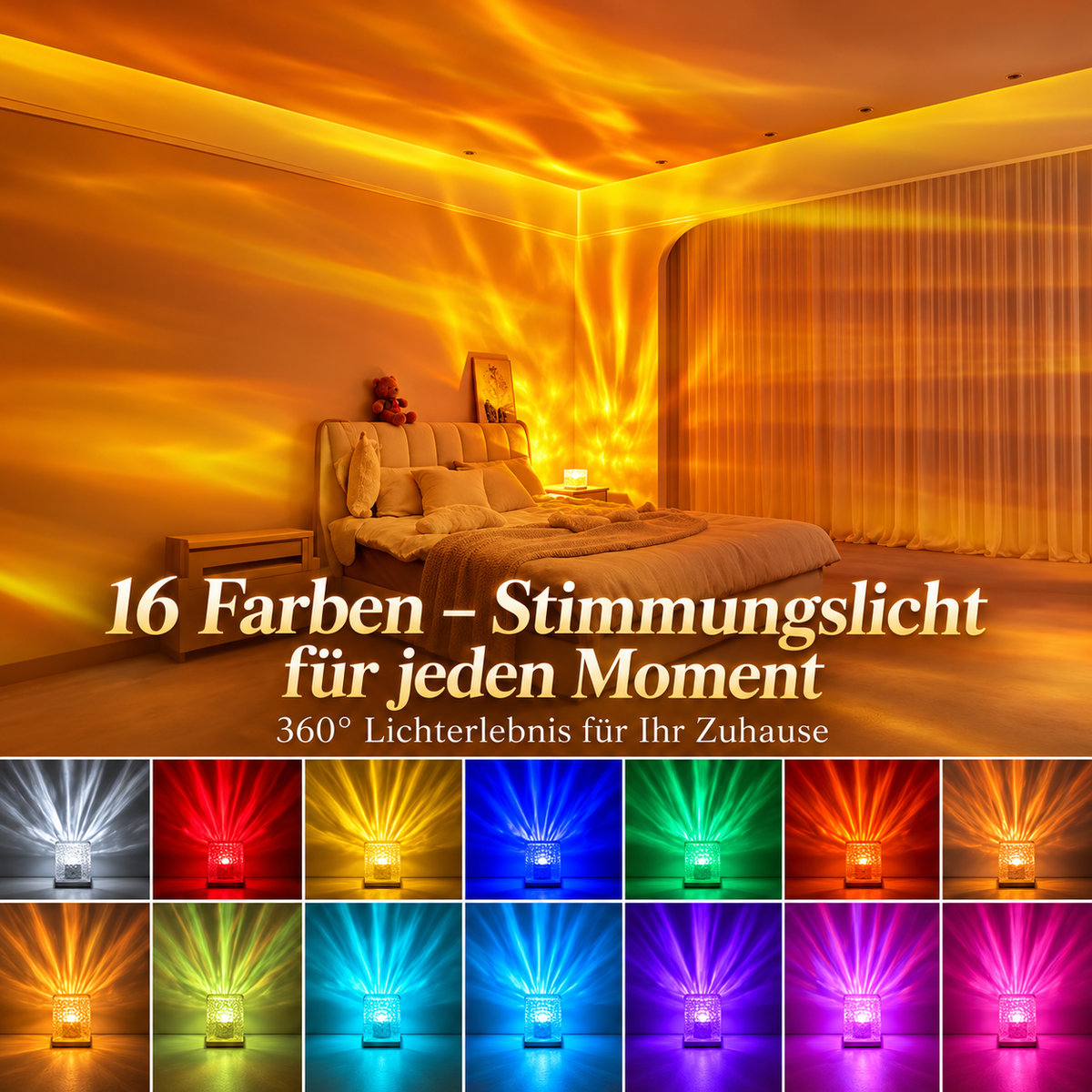 Aurora Lampe 16 Farben – Stimmungslicht für das Schlafzimmer