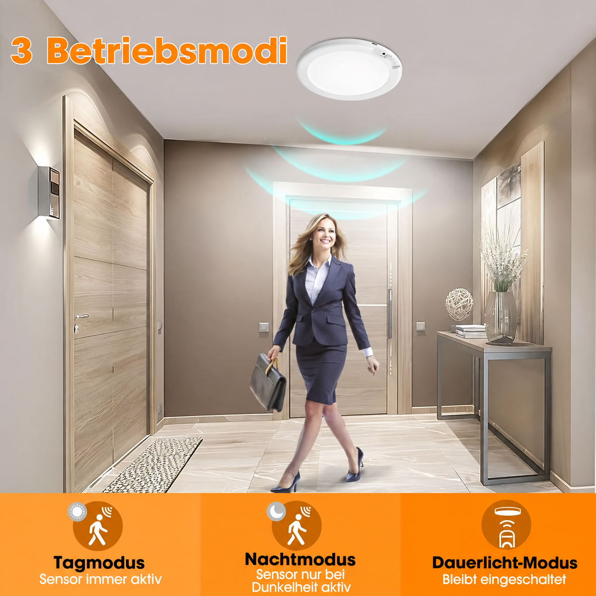 SensoGlow™ LED-Deckenleuchte mit Bewegungsmelder