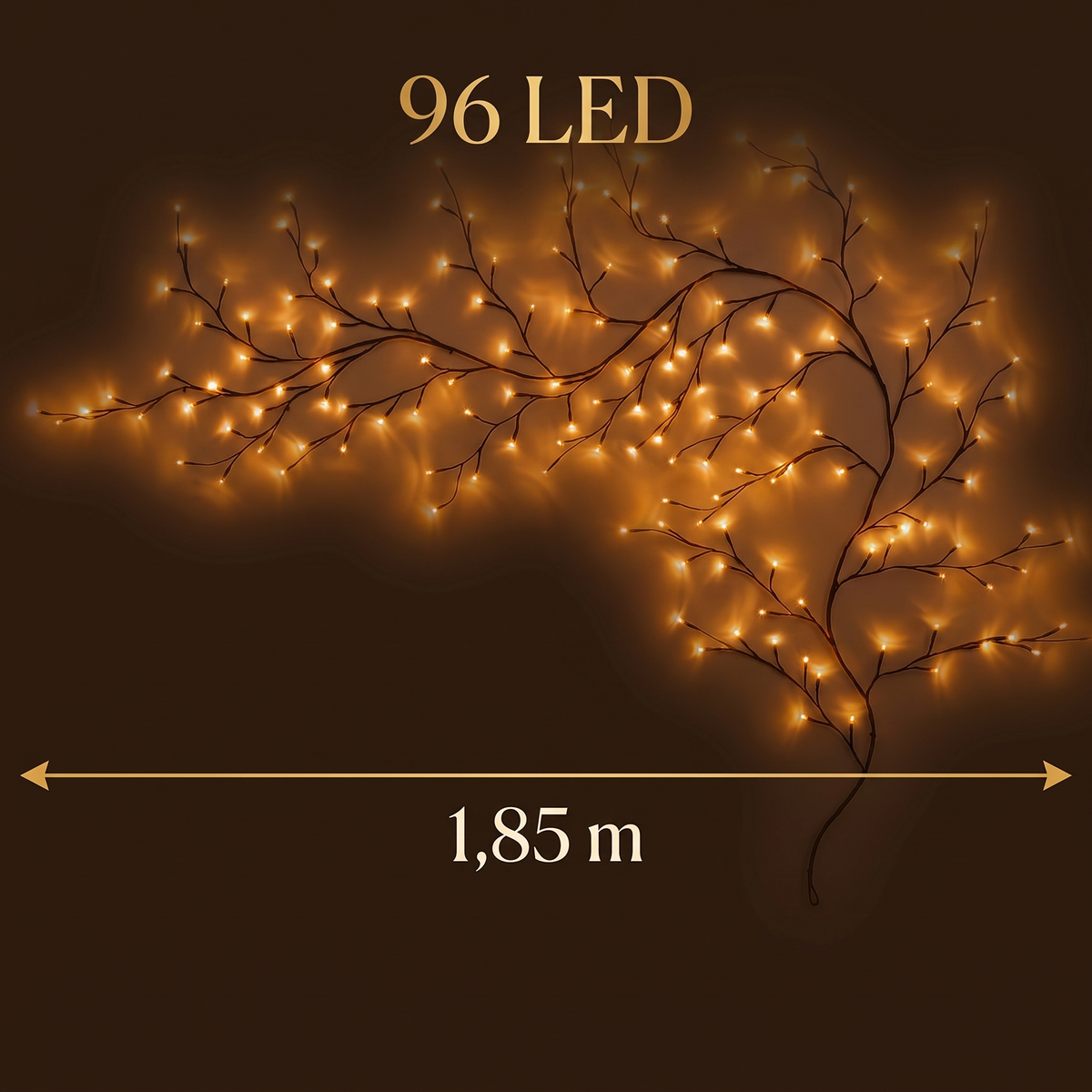 LumiZweig 1,85 m mit 96 LEDs in Warmweiß