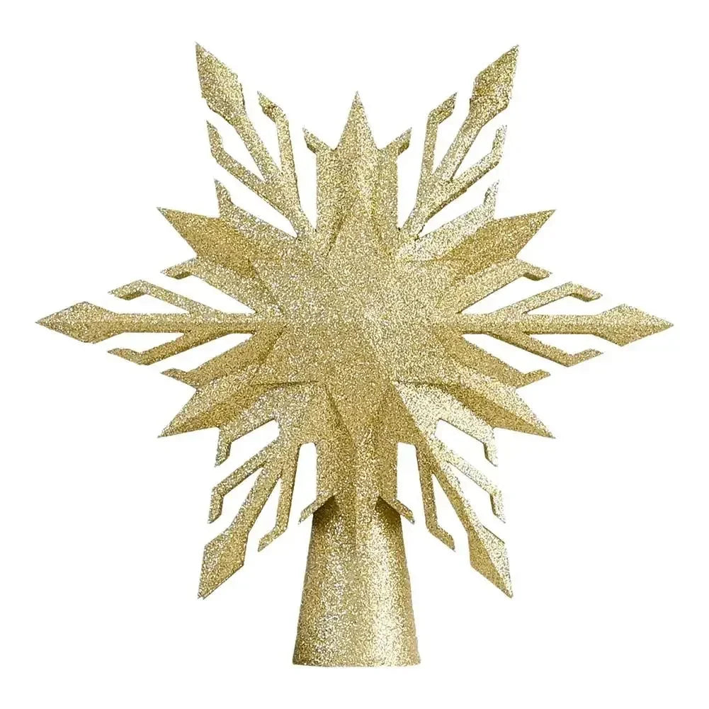 LED-Baumspitze mit Schneeflocken-Projektor – Gold