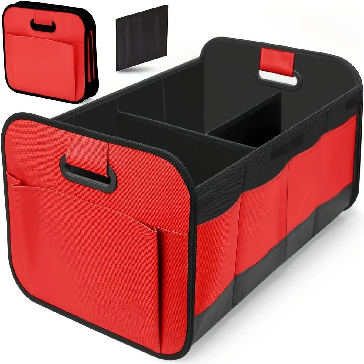 Kofferraum Organizer faltbar – Kofferraumtasche mit Fächern & Griffen, Oxford 600D, ca. 60 × 37 × 31 cm