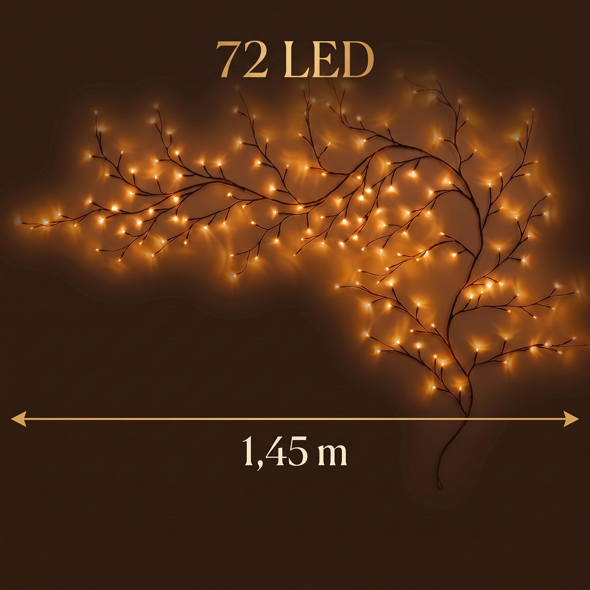LumiZweig 1,45 m mit 72 LEDs in Warmweiß