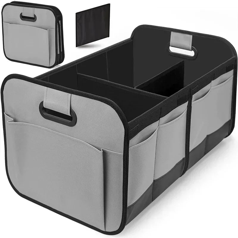 Kofferraum Organizer faltbar – Kofferraumtasche mit Fächern & Griffen, Oxford 600D, ca. 60 × 37 × 31 cm