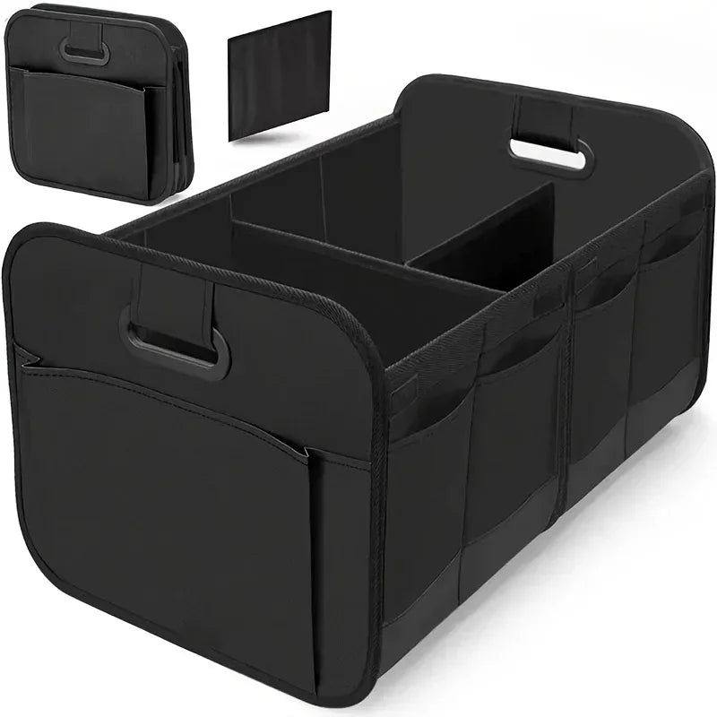 Kofferraum Organizer faltbar – Kofferraumtasche mit Fächern & Griffen, Oxford 600D, ca. 60 × 37 × 31 cm