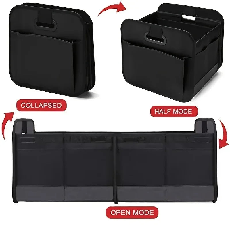 Kofferraum Organizer faltbar – Kofferraumtasche mit Fächern & Griffen, Oxford 600D, ca. 60 × 37 × 31 cm