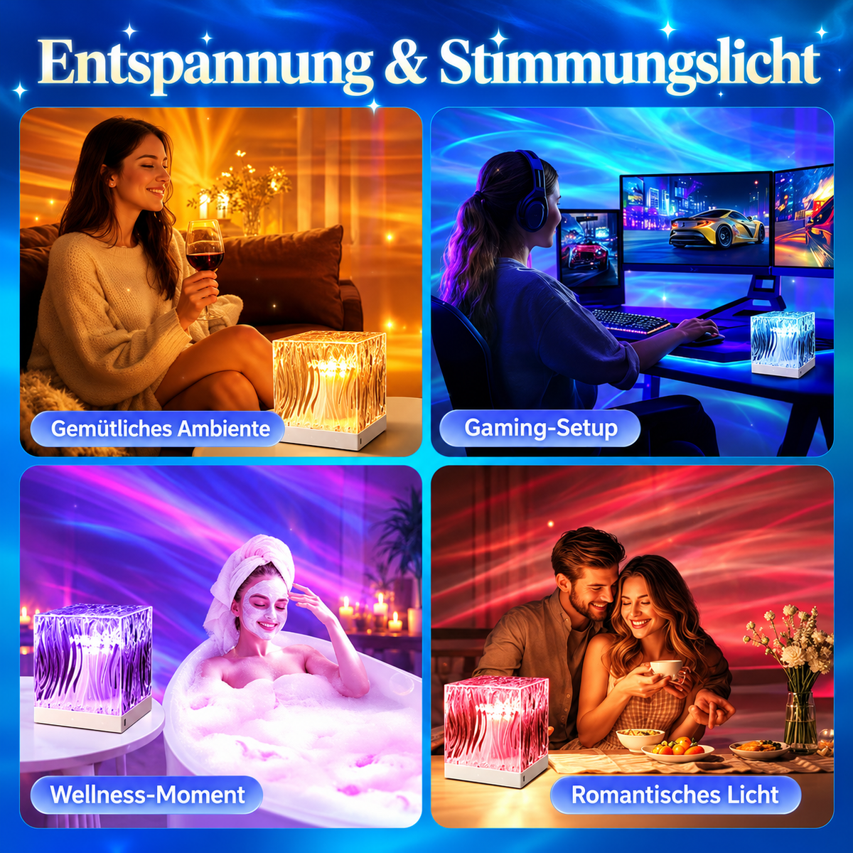 Aurora Lampe als Stimmungslicht für Wohnzimmer, Gaming-Setup und Bad