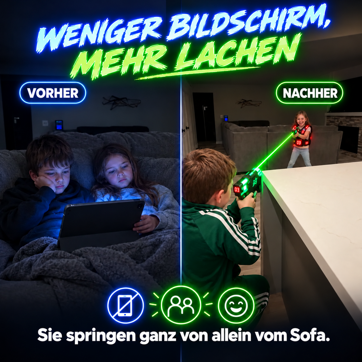 GlowDuell Laser-Tag: weniger Bildschirm, mehr Lachen