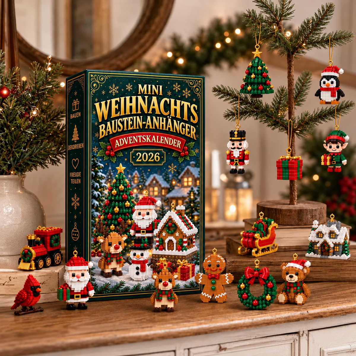 Mini-Weihnachtsschmuck Adventskalender – 24 Bausets zum Aufhängen