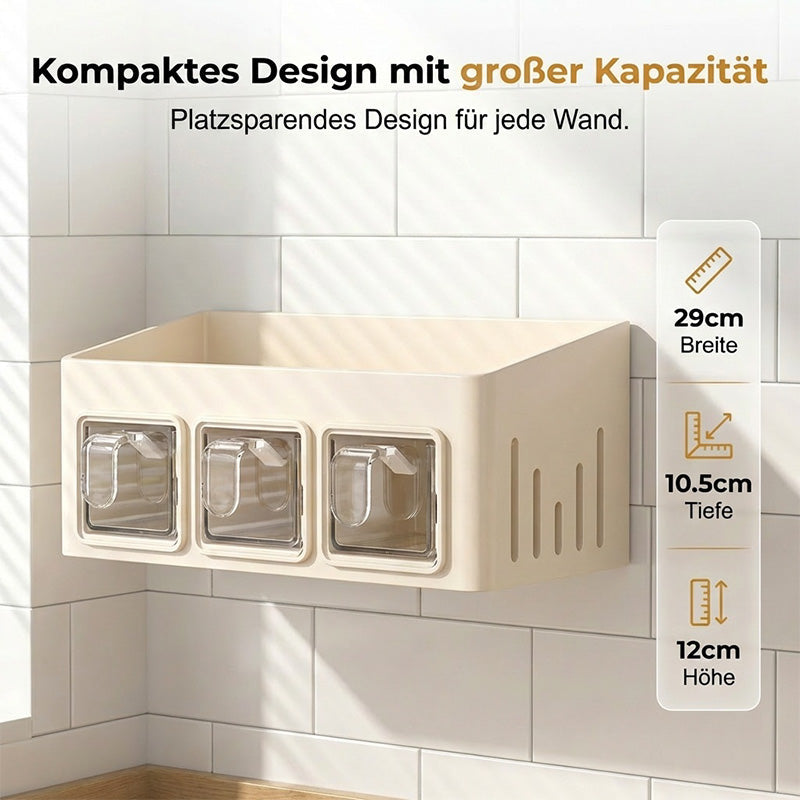 Gewürzregal ohne Bohren – 3 transparente Schubladen