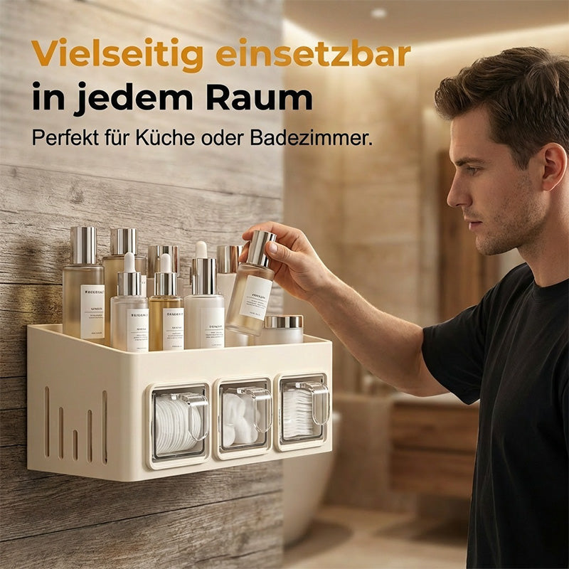 Gewürzregal ohne Bohren – 3 transparente Schubladen
